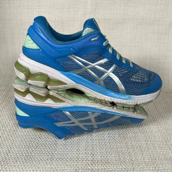 ASICS Gel Kayano 26 Running Shoes Flyte Foam Sneakers Womens Blue Size 10.5 - Picture 2 of 14